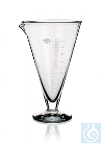 Measure conical, 250 ml, Ø 1= 105 x Ø 2= 75 x H 180 mm, graduated, with spout and round foot,...